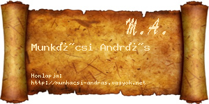 Munkácsi András névjegykártya